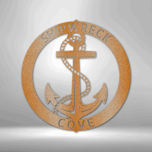 Elaborate Anchor Ring - Steel Sign